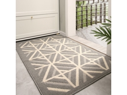 Felpudo Antideslizante - Diseño Geométrico - Absorbente Y Lavable - Ideal Para Interiores 60x90cm - Gris