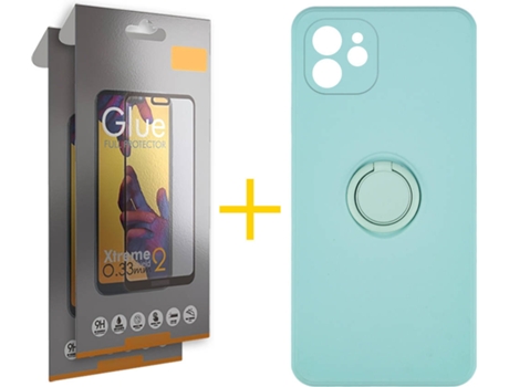 Carcasa + 2 Protectores de Pantalla para iPhone 12 SKYHE Verde Agua