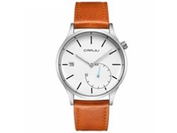 Reloj De Hombre De Metal Impermeable De Moda Con Correa Ajustable (marrón Blanco)