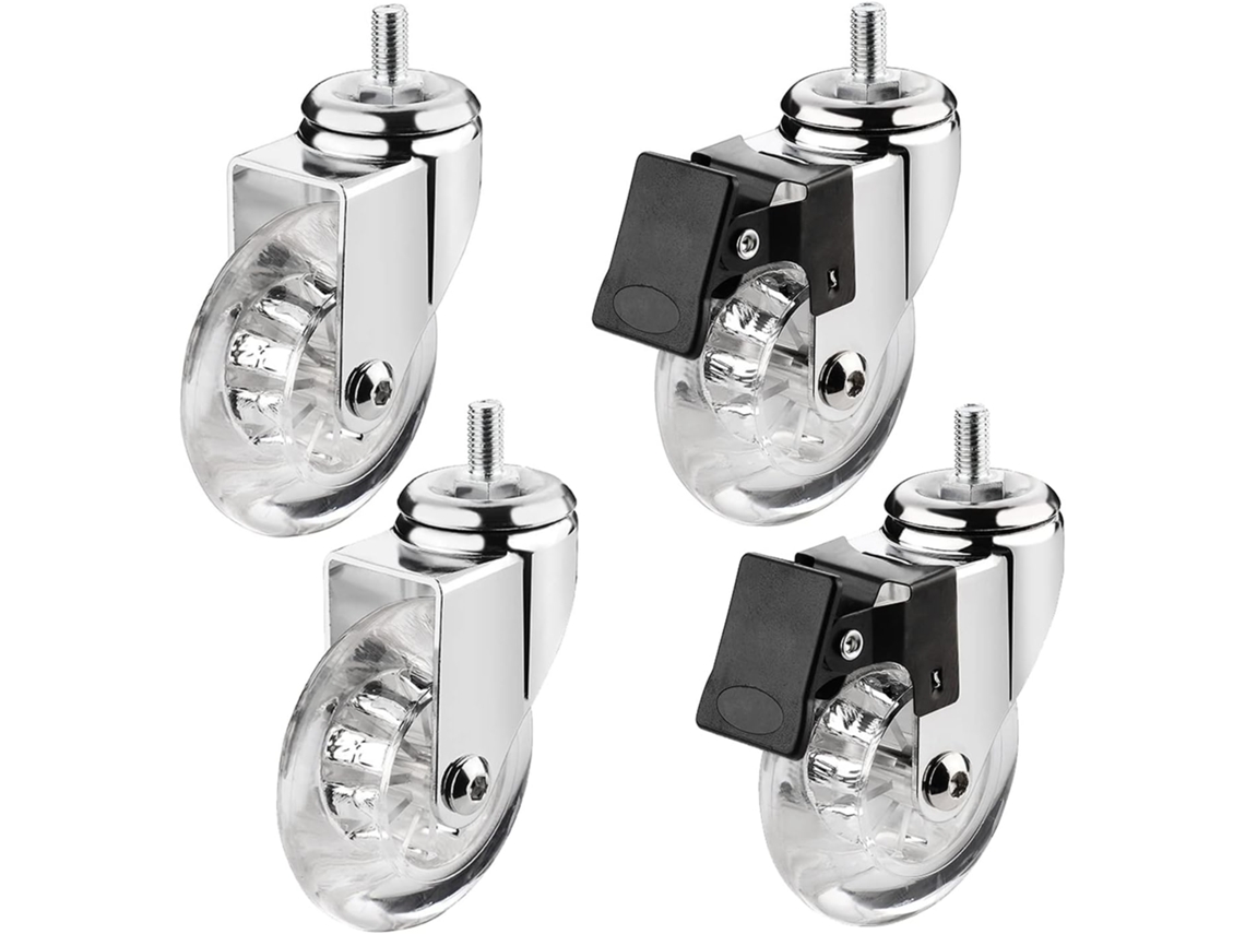 Ruedas Goma 75 Mm Giratorias Para Muebles Ideal Para Uso