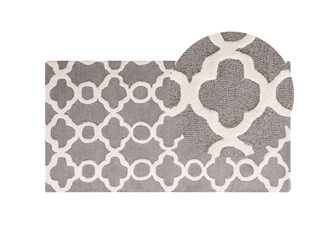 Alfombra de pelo corto BELIANI Zile de Lana Gris 80x150