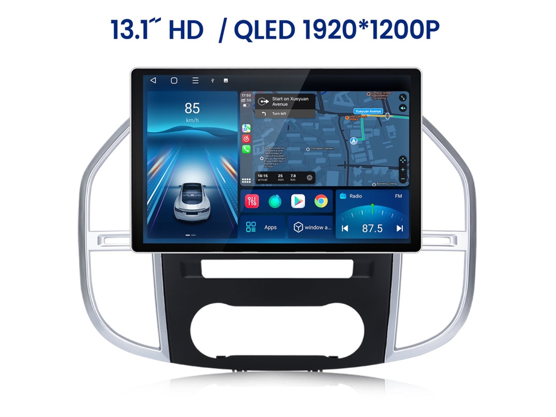 Gps Sistema Multimídia Android 13.1 Premium Para Mercedes Vito 6gb Ram 128gb Rom (2014 2020)