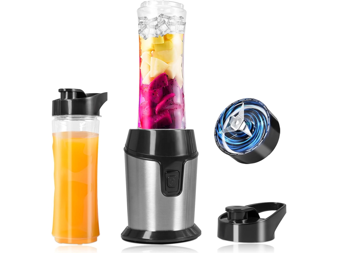 Mini Batidora De Pie Portátil Con 2 Botellas De 600 Ml, Ideal Para Batidos, Licuados, Salsas Y Dips.