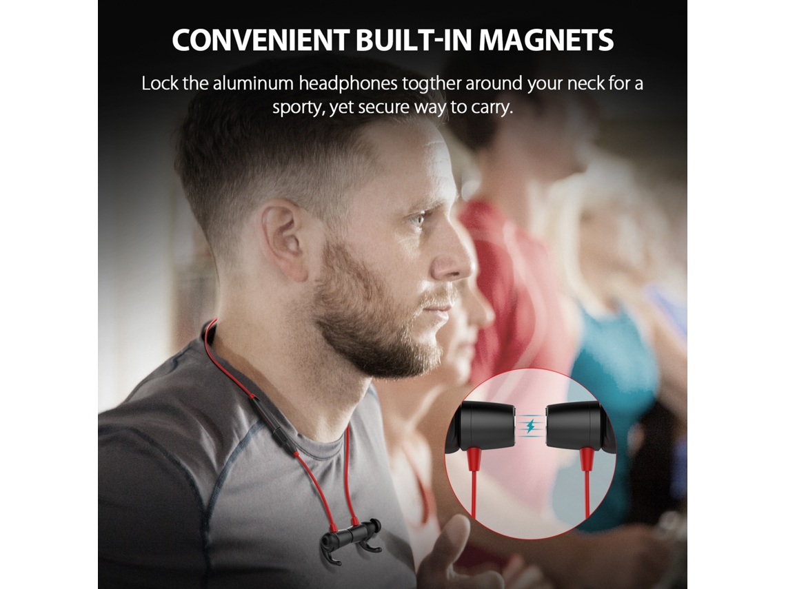 Auriculares Deportivos Inalámbricos Magnéticos Intrauditivos Dodocool Con Micrófono Hd Y Cancelación De Ruido - Rojo
