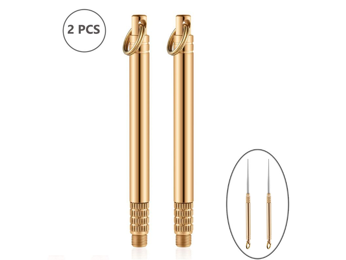 2 Palillos De Dientes Portátiles Con Soporte Reutilizable Para Picnics, Acampadas Y Uso Al Aire Libre.