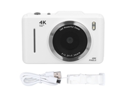 Câmera Digital Retrô Ccd 48mp 4k Vlogging Zoom 16x Anti-tremeques Tela 2.8 Polegadas Branco