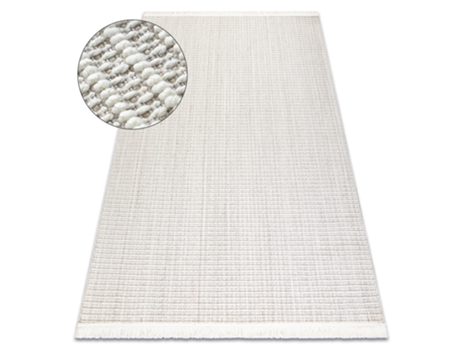 Alfombra DYWANY LUSZCZOW NANO FH72A Melange bucle tejido plano blanco