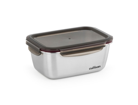 Recipiente Rectangular de 1.8L en Acero Inoxidable Apto Microondas CUITISAN