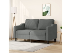 Sofá De 2 Plazas De Tela Gris Oscuro 140 Cm