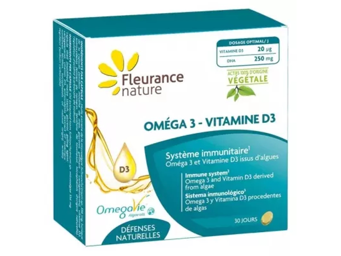 Omega 3 Vitamina D3 Fleurance Nature 30 Cápsulas