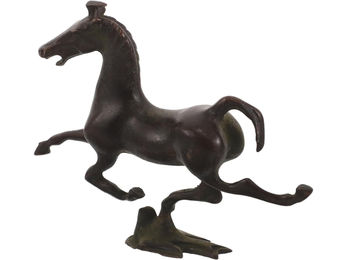 Estatua Caballo Metal Patinado Figura Zodiaco Chino 2026 Decorativo Hogar Oficina Escultura Simbólica China