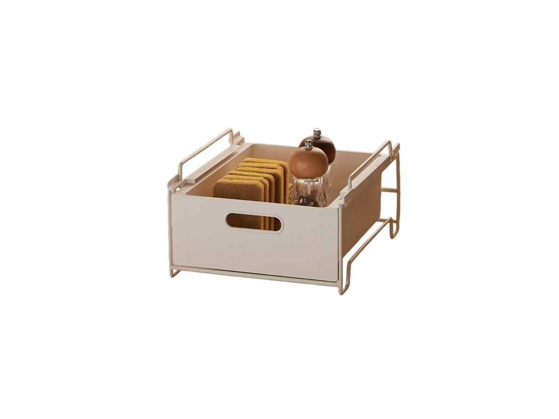 Cesta Extraíble Apilable Para Armarios Profundos (29.5x25x16cm) - Hips + Acero Al Carbono, Deslizamiento Suave, Asa Incorporada