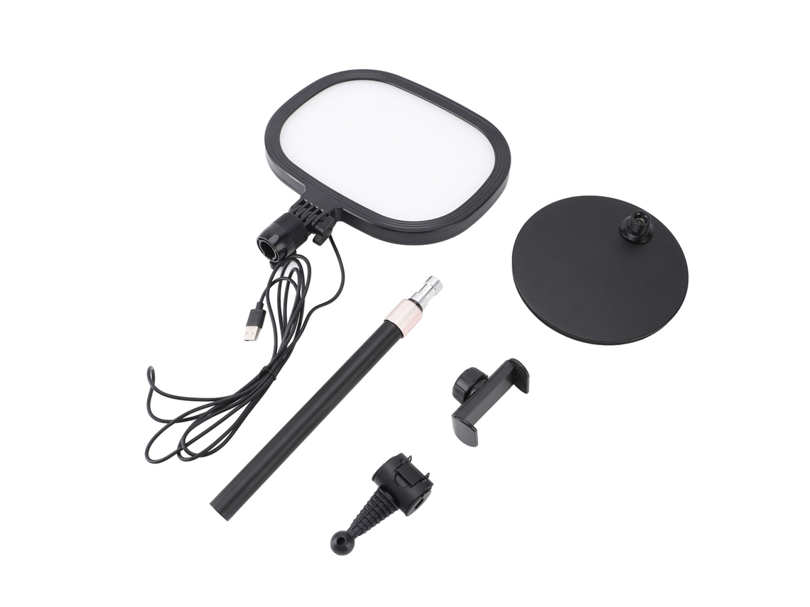 Rebe-luz Para Videoconferencias De Escritorio Con Soporte Y Portátil Para Zoom, Streaming, Grabación Y Maquillaje