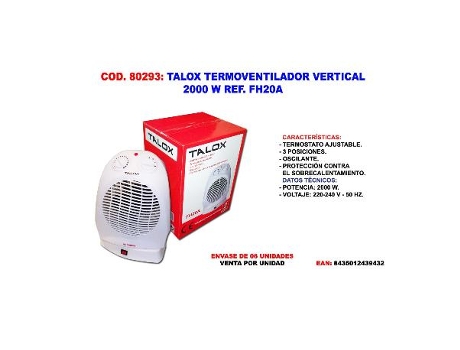 Talox calefactor oscilante frio/calor vertical 2000 w fh20a