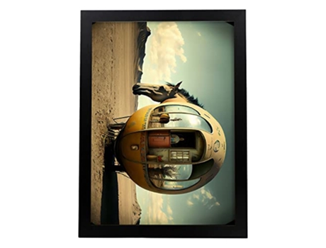 NACNIC Poster Carruaje En Estilo Surrealismo Cinematográfico Ilustraciones Y Grabados De Historieta Abstracta Y Artística A3 Marcos Negros