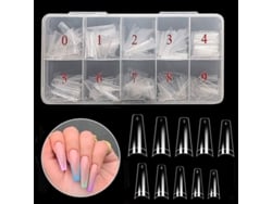 Uñas Postizas Con Forma Segura, Anchas, 500 Unidades, Puntas Transparentes Para Uñas Acrílicas, 10 Tamaños.
