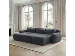Sofá Modular - 3 Plazas - Tela De Felpa Suave, 3 Ottomans, Sofá Cama Cómodo - Gris