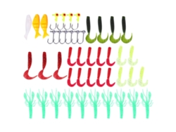 Kit De Isca Suave Pvc Com Anzol Cabeça Cor Viva Leve Para Pesca Acessório Externo