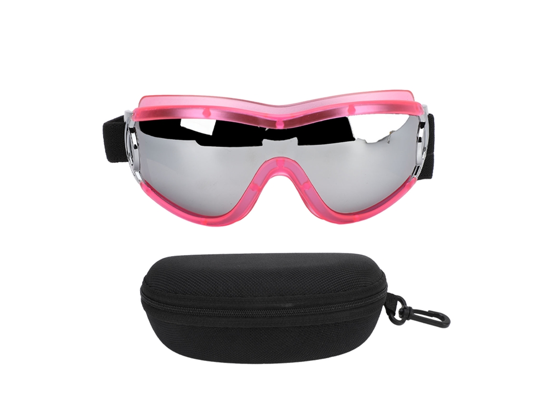 2026-gafas De Sol Para Perros Con Protección Uv Ajustables Y Antiviento Para Perros Medianos O Grandes Marco Rosa Lente Plata