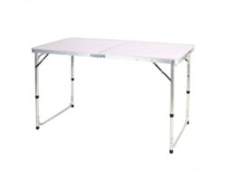 AKTIVE Mesa plegable camping ajustable en altura y antideslizante gris