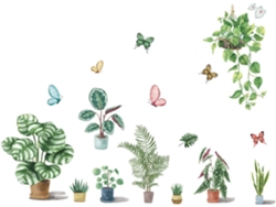 2 Pegatinas De Pared De Pvc Verde, Láminas Removibles E Impermeables Para Decoración.