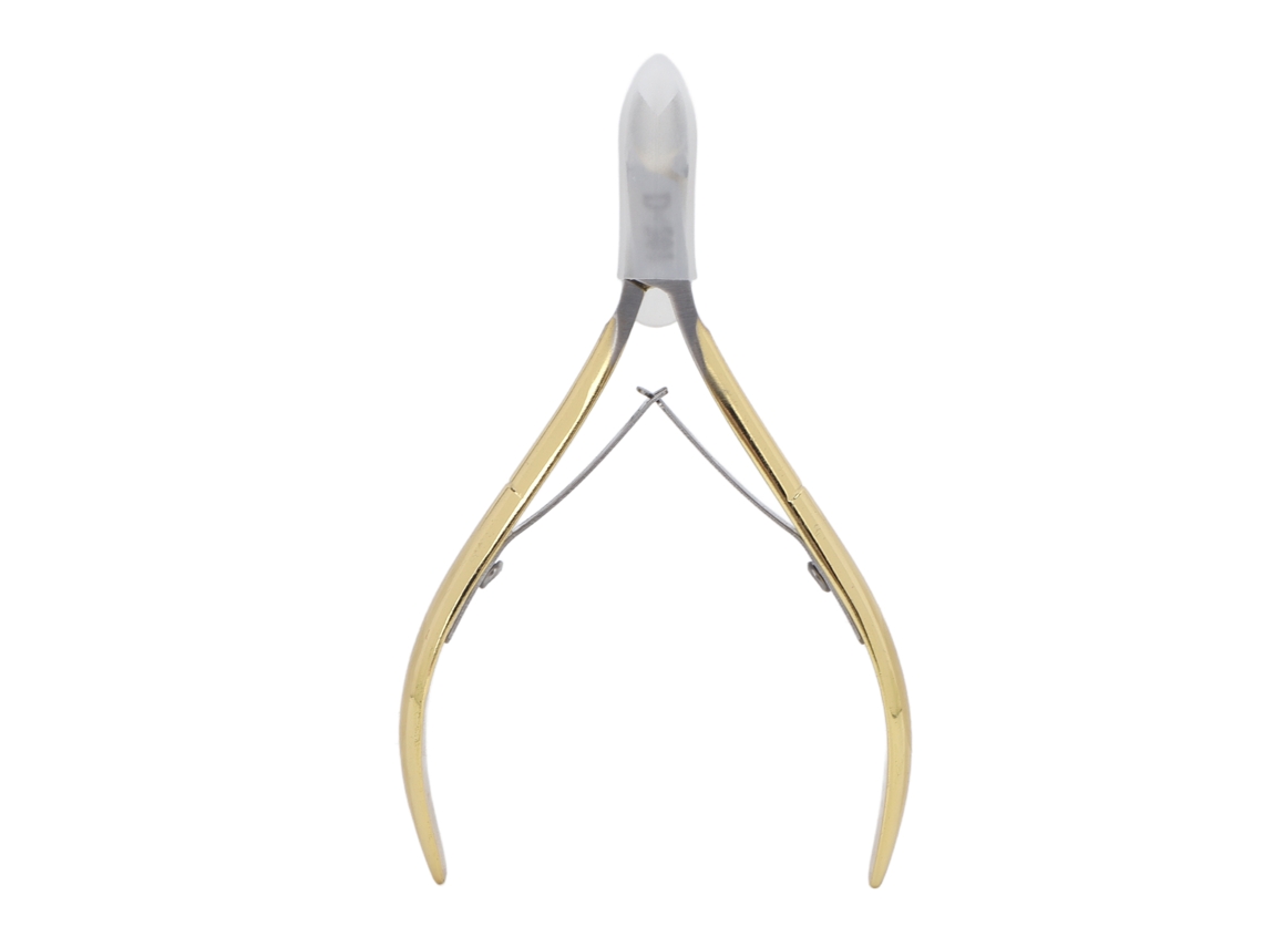Alicate De Cutícula Profissional Para Unhas Dourado Com Design Ergonômico E Lâmina Afiada De Aço Inoxidável