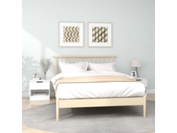 Mesitas de Noche LOVELY HOME Mesinha 2 Pcs Madeira Processada Branco