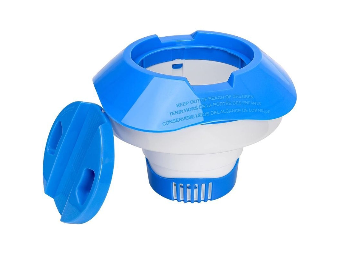 Dispensador Flotante De Cloro De Gran Capacidad Con Liberación Ajustable Para Piscinas Interiores Y Exteriores.