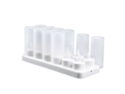 Velas LED recargables 2026, iluminación artificial realista para fiestas y bodas, juego de 12 piezas con vasos, luz amarilla intermitente.