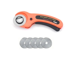 Cortador De Costura Rotativo Portátil Con Mango Ergonómico Y 5 Cuchillas De Acero Inoxidable.