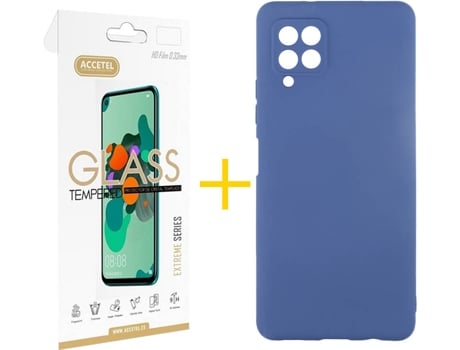 Kit Funda + Protector de Pantalla Samsung A12 5G ACCETEL 3761 Azul