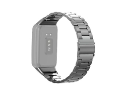 Bracelete de Smartwatch para Oppo Watch Free Nfc Aço Inoxidável Pulseira de Relógio de Três Contas Cinza GERTIZ