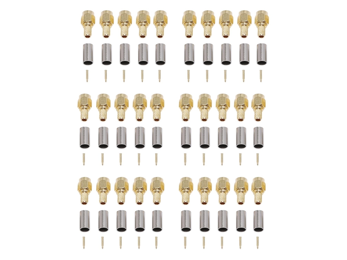 Paquete De 30 Conectores Coaxiales Sma Para Rg58, Rg142, Rg400, Lmr195 Y Rg223.