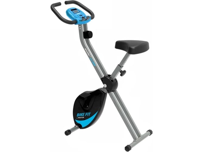 Prixton Bike Fit bf100 bicicleta estatica plegable con 8 niveles de ajuste asiento soporte para tabletmóvil integrado pantalla led velocidad tiempo distancia calorías 15 kg negro 78.5x46.5x114.2cm 100
