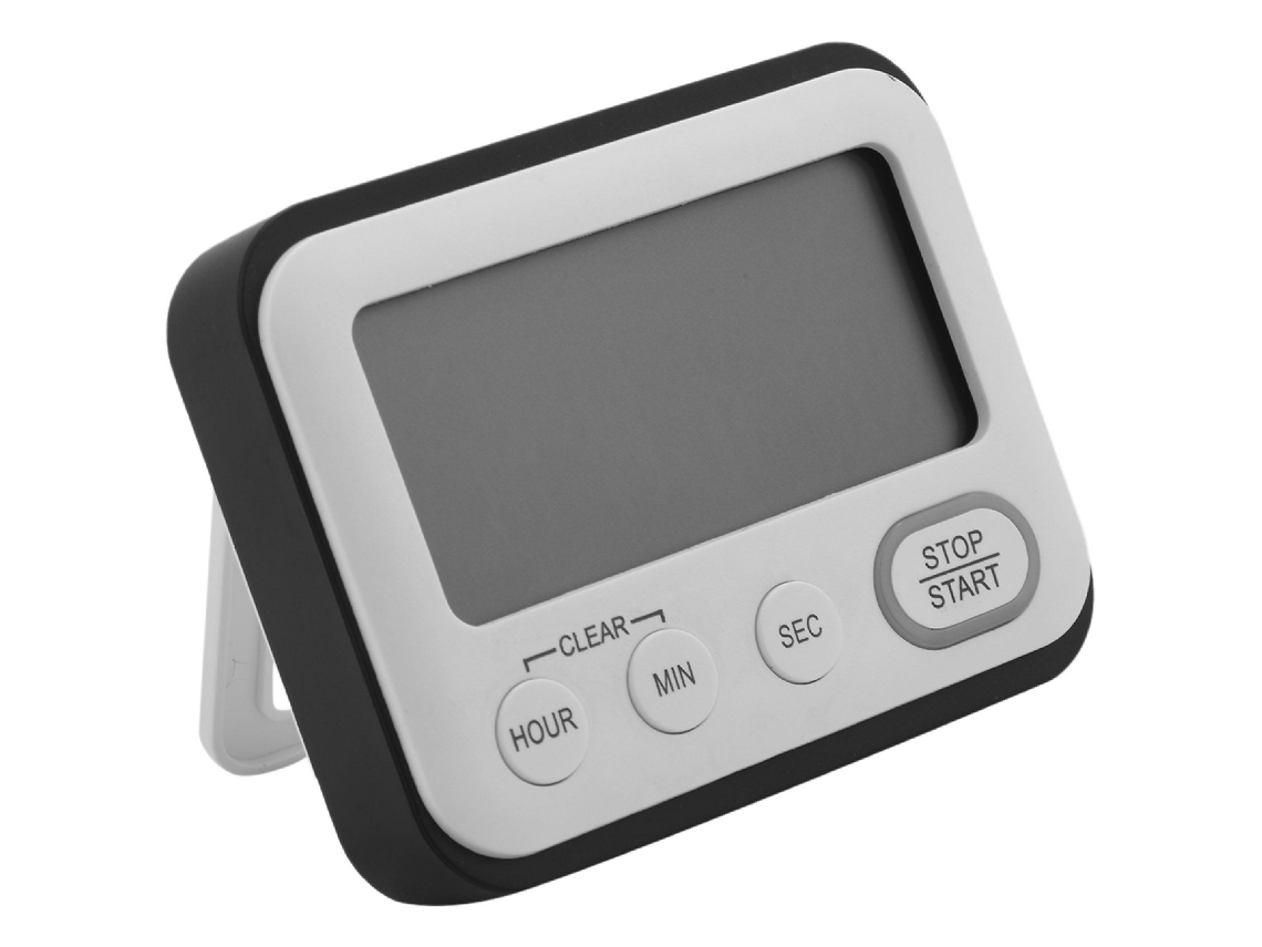 Temporizador Digital De Cocina Con Magnético Clip Lcd Alarma Sonora Y Silenciosa Para Clase Cocina Niños Negro