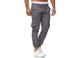 2026-pantalones Cargo Para Hombre Con Cintura Elástica Y Bolsillos Slim Fit Deportivos De Mezcla De Algodón Con Puños
