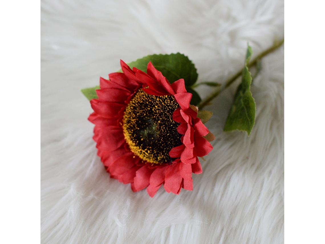 Girasol Artificial De Seda, Estilo Pastoral, Decoración De Imitación Para El Hogar, Rojo.