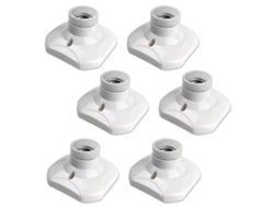 Rebe-juego De 6 Soportes De Techo E27 De Tornillo Ac 220-240v Para Bombillas Led Base Cerámica Resistente Al Calor
