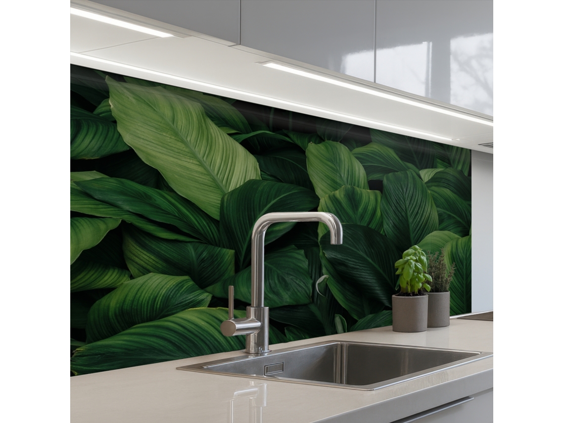 Salpicaderos De Cocina Naturaleza - Tropical - Hojas - Verde 100x60 Cm