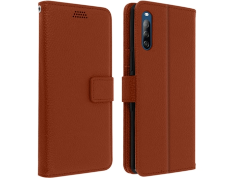 Funda Sony Xperia L4 AVIZAR FOLIO-LENNY-BR-XPL4 Castaño