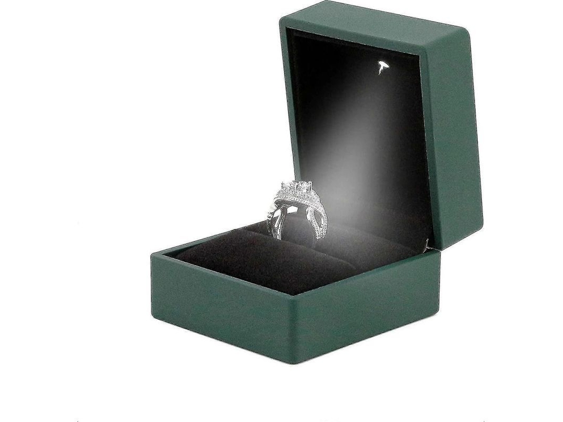 Caja Para Anillos Con Luz Led Para Compromiso - Regalo De Joyería De Lujo