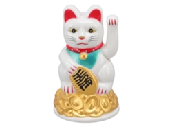 Adorno Mecánico De Gato De La Suerte De Plástico Blanco De 11,4 Cm Para Decoración Y Regalos Mly45c