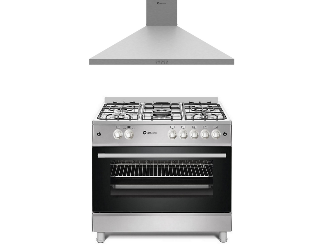 Solthermic® Combo Pack Estufa de gas Horno panorámico Campana extractora 90
