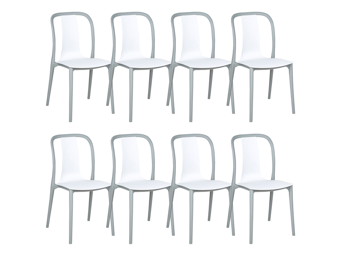 Juego de sillas de exterior BELIANI Spezia de Material sintético Blanco 42x49x89