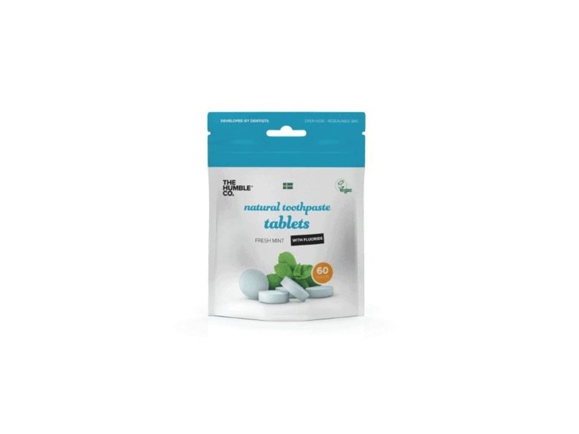 Pasta de Dientes Natural en Pastillas Sin Flúor Menta Fresca 60 Unidades THE HUMBLE CO.