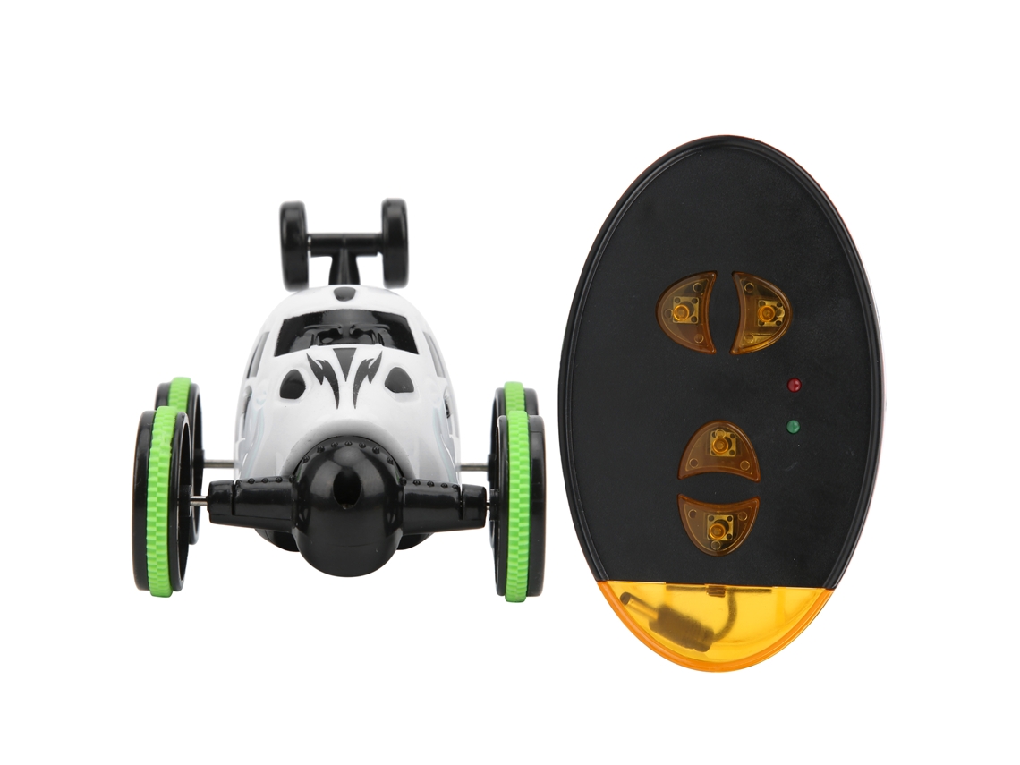 Ats-coche De Control Remoto 2.4g Mini Rc Stunt Car Con Luz, 360 Grados Rotación, Juguete Para Niños Blanco