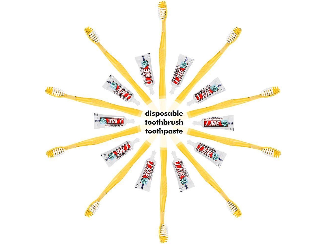 100 cepillos de dientes desechables con pasta de dientes, práctico kit de viaje portátil Rosewell
