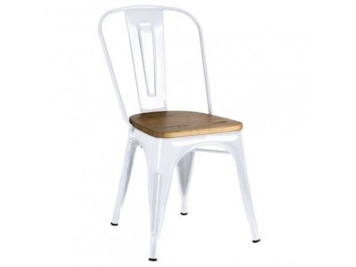 DUDECOR Silla Leeds De Madera Natural Blanco