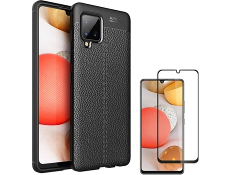 Funda y Protector Samsung Galaxy A42 Rugged Leather Negro