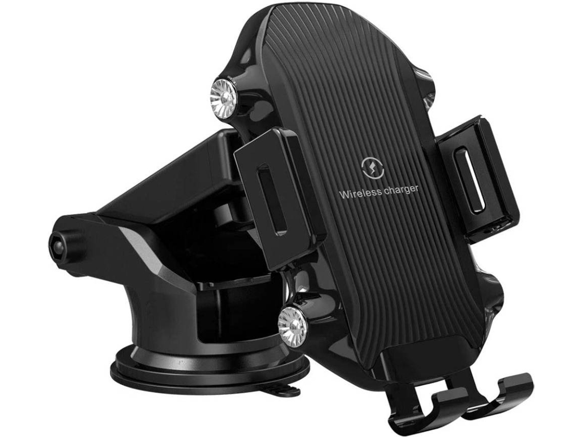 Cargador Carro Sem Qi Fast Charging Auto Clamping Mount Dashboard Air Vent Phone YIZHOOD Negro